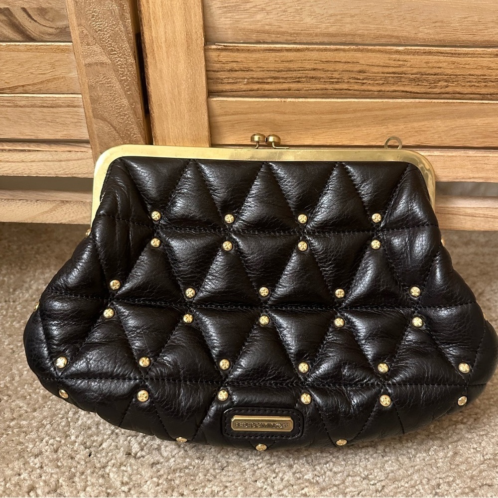 Rare Rebecca Minkoff Kiss Quilted Leather Clutch
